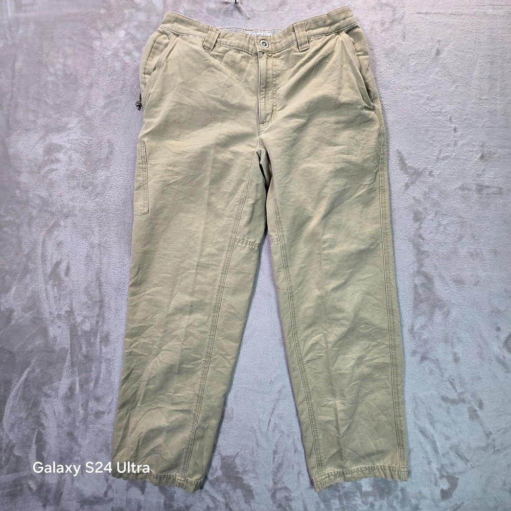 Columbia Sportswear Mens 32 Beige Cotton Cargo Pants Hiking Outdoor AM8431